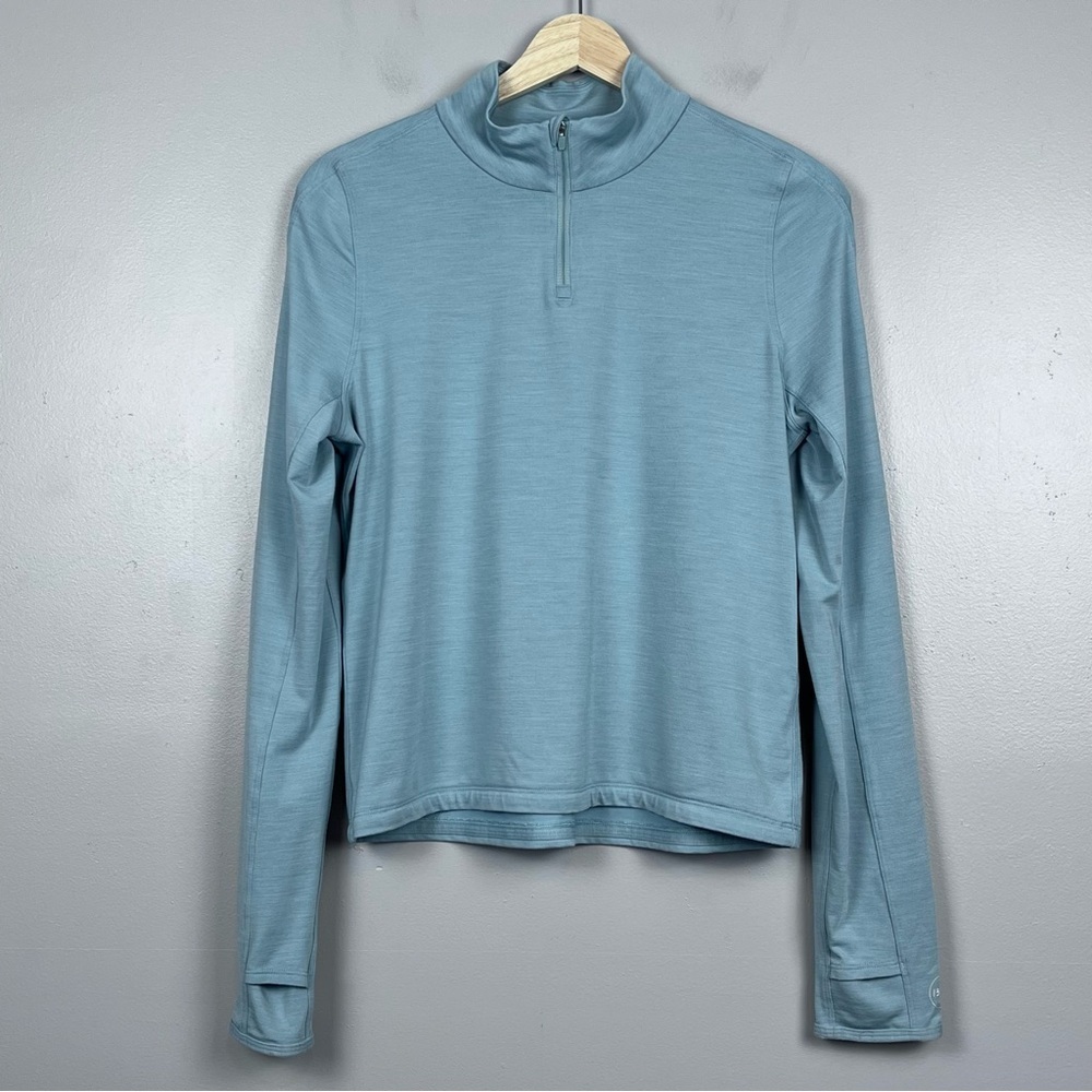 Allbirds Women's Natural Run Mid Layer 1/4 Zip Tencel & Merino Blend Top Size S